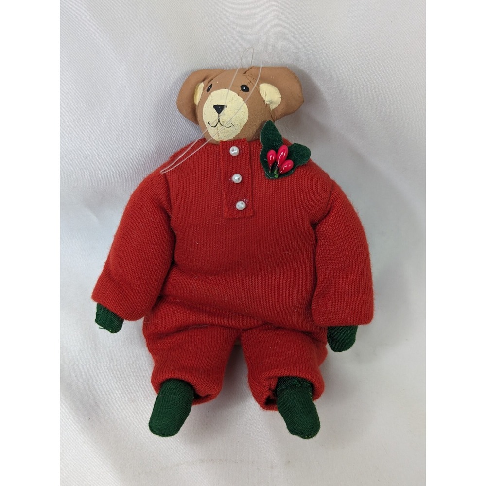Dansk Cloth‎ Mache Bear Christmas Ornament 6 Inch